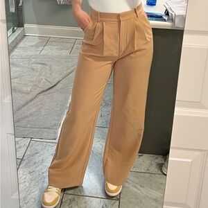 Abercrombie Women's Tan Wide-Leg Pants